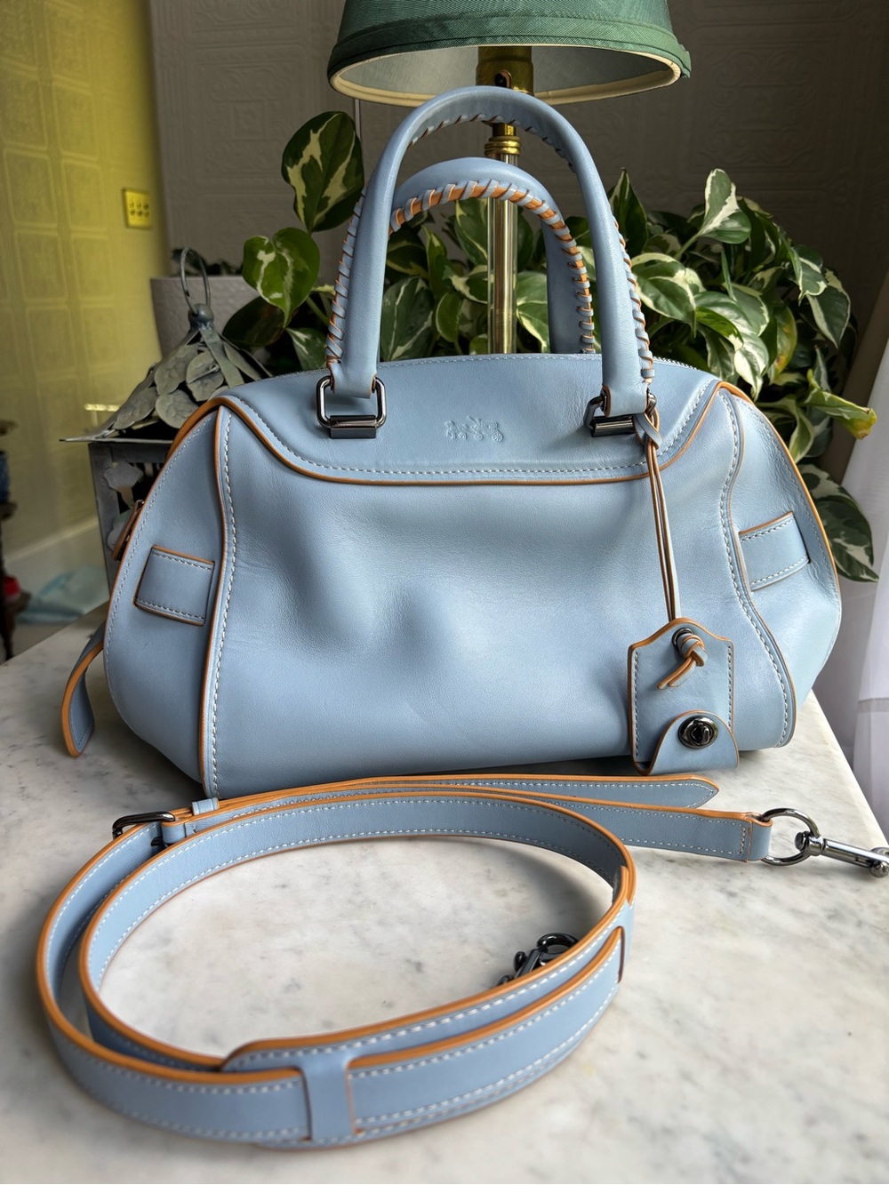 Coach Ace Satchel Cornflower Blue Leather